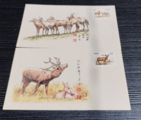 1999-5 《马鹿》尉小平宣纸手绘封