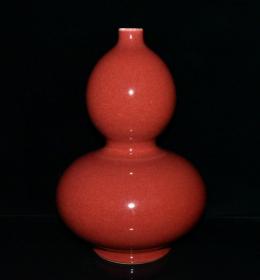 清代康熙霁红釉葫
.芦瓶【34x23cm】