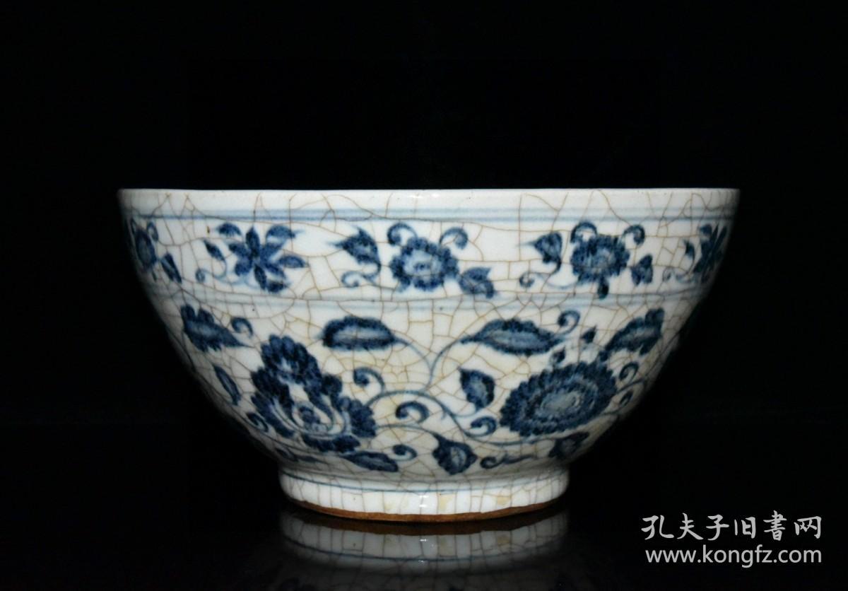 一线精品老货收藏 明代青花孔明碗【12x24cm】