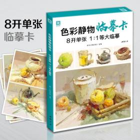 【正版现货】色彩静物临摹卡 8开临摹范本水粉起步色稿对应入门基础教程对画照片写生技法画册集 美院联考美术高考名师示范教材图书籍