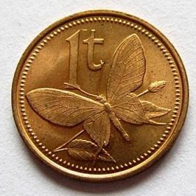 保真外币 巴布亚新几内亚 大洋洲 蝴蝶动物币 外国硬币