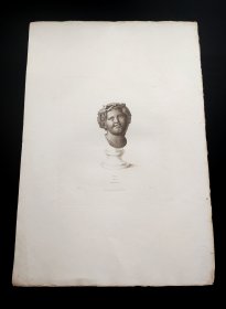 1809年点刻铜版画《酒神巴克斯黄铜头像》