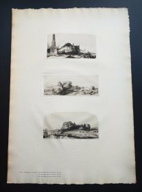 1899年”柏林帝国印刷局”原寸复制伦勃朗版画三种