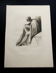 1819年炭笔、软蜡法铜版画《为西斯廷教堂穹顶画所作的设计之一》