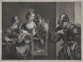 1836年石版画《托米丽司女王收到波斯人战败的消息》