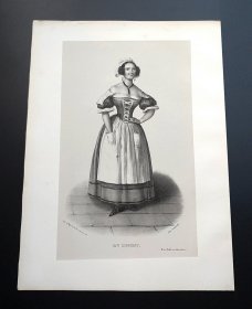 1841年石版画集《巴黎戏剧艺术家画廊》之《杜邦小姐》