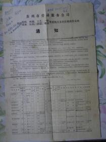 苏州市劳动服务公司委托纺织等八系统有关单位培训学员的通知 1982年3月 招收八一届初中毕（修）业生为培训学员的44家单位、工种及条件一览表。