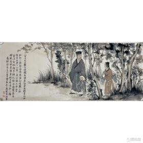 【鳳溪古风--新品】 实力画家：胡寒生  东坡携酒图  尺寸：28*68