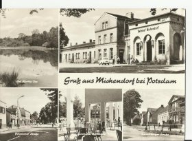 【编号：848】Michendort bei Potsdam 20世纪70年代德国实寄黑白古董明信片 vintage