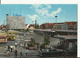 【编号：918】BIELEFELD Kesselbrink mit Busbahnhof 1974年5月29日德国实寄片 vintage