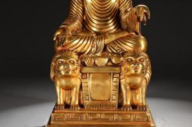 明 精铸铜胎鎏金印度斯瓦特风格释迦牟尼佛坐像