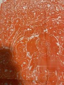 拓片唐代线刻观音 碑帖拓片 绘画 线刻艺术 朱砂水月观音原石原拓