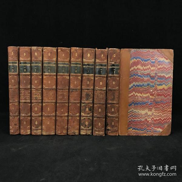 1819年 莎士比亚戏剧集（全9卷） 皮装36开