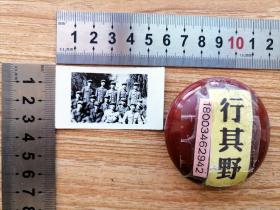 黑白照片1张【十余名军人合影留念，70年代】尺寸：6*3.4cm 包老包真