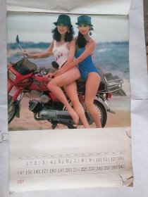 1993年泳装美女挂历：假日海滩（残本 塑膜10页）