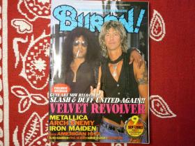 BURRN2003年9月刊音乐文化metal重金属rock&roll珍藏摇滚乐队海报日本音乐杂志metallica marilyn manson kiss guns n' roses ozzy osbourne iron maiden velvet revover