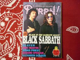 BURRN1998年8月刊音乐文化metal重金属rock&roll珍藏摇滚乐队海报日本音乐杂志black sabbath