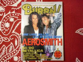 BURRN1998年1月刊音乐文化metal重金属rock&roll珍藏摇滚乐队海报日本音乐杂志aerosmith