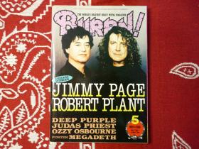 BURRN1998年5月刊音乐文化metal重金属rock&roll珍藏摇滚乐队海报日本音乐杂志jimmy page robert plant