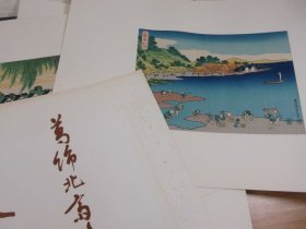 葛饰北斋名撰集 I  全18枚   諸国滝廻 8枚 + 千绘之海 10枚   手褶木版画    原大复刻浮世绘   画芯多数中判30*23cm    浮世絵版画研究所   葛飾北斎名撰集     千繪之海