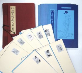 未刊浮世绘美人名画撰 手褶木版画 全24枚大判 喜多川歌麿 歌川广重 鸟居清长 铃木春信 荣之 溪斋英泉 安达版画研究所 美人绘 木板水印 国内现货超美品