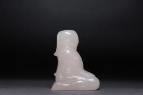 中古:和田白玉玉贵人雕件