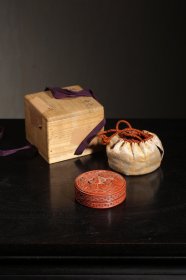 清 雕漆人物故事图文房印盒（附原箱原盒） 直