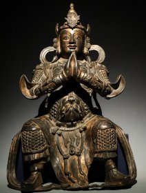 精铜铸造韦陀菩萨座像（无底座）
高53厘