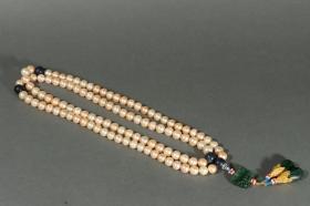 清代 粉珍珠108佛珠。 规格：珠径1.0㎝重169g