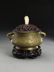 旧藏，“大明宣德年制”福在眼前铜香炉