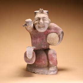 汉代，出土陶俑人物，说唱俑，