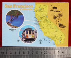外国明信片，美国《旧金山大桥》，1枚。
