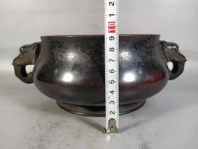 紫铜象耳炉，重4020克