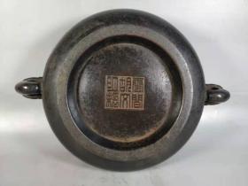 紫铜象耳炉，重4020克