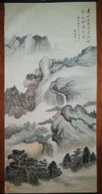 常熟高寿画家张铎 仿吴湖帆 远山近水图 画心未裱 精品真迹