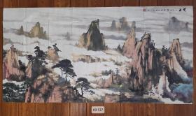 江苏省国画院特聘参展画家张建国 重彩山水 风云 8平尺画心未裱