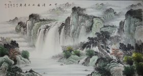 陈明彤先生六尺整张《云山清韵》尺寸约180x95厘米，带作者彩页