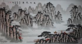刘金石先生 六尺整张 山水作品 《秋山飞泉》尺寸约180x95厘米