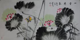 贺东光 四尺整张《一堂荷气》