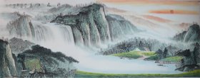陈明彤先生小六尺整张《源远流长10》尺寸约180x70厘米，带作者彩页