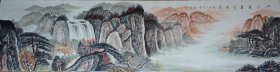 陈明彤先生八尺对开《江山如万里皆胜景》尺寸约238x60厘米，带作者彩页