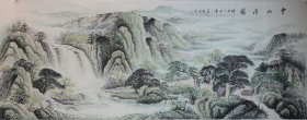 陈明彤先生小六尺整张《云山清韵》尺寸约180x70厘米，带作者彩页