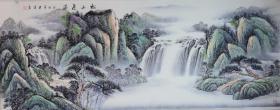 冯君涛  小六尺整张  《松山飞瀑》   带作者彩页