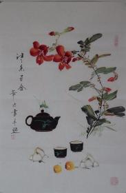 华杰  四尺三开  《清香百合1》