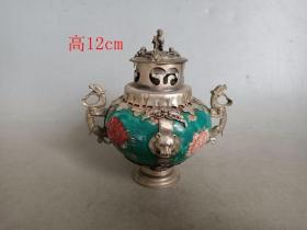 乡下收的清代 包藏银 瓷熏 炉