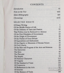 Selected Essays David Hume 大卫休谟选集 英文原版