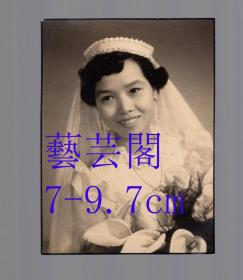 民国美女婚纱照老照片尺寸7-9.7CM