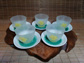 日本陶瓷器 正和株式会社 磨砂玻璃茶具 茶菓揃十客原盒装