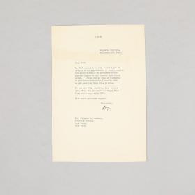 艾森豪威尔签名信一封