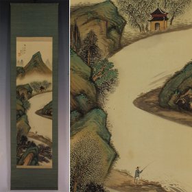 村上兰田，青绿山水 好山水 好风水 日本字画 回流字画